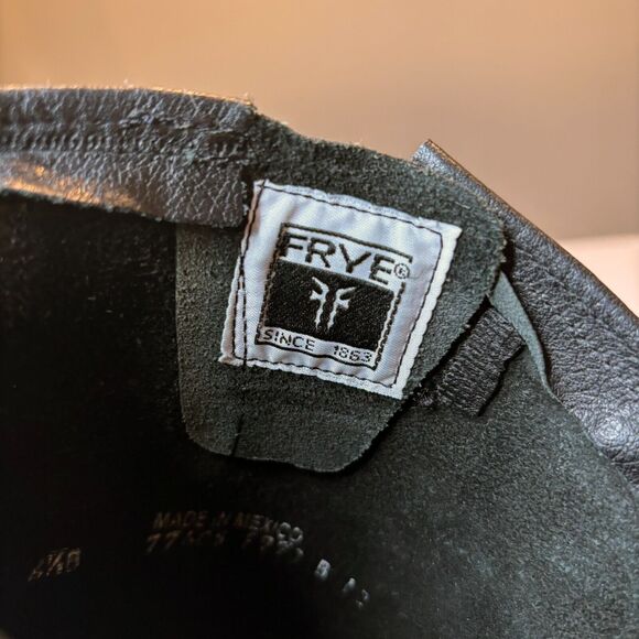 Frye Women's Veronica Slouch Round Toe Black Leather Riding Boots US Size 6.5‎ B - Picture 7 of 13